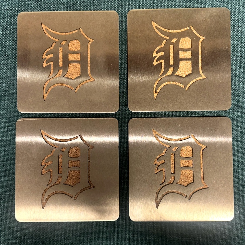 MLB DETROIT TIGERS  Boasters, Heavy Duty Stainless Steel Coasters, Set of 4 NEW